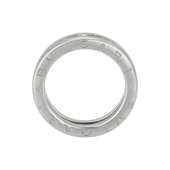 Bvlgari B.Zero1 18K White Gold 1-Band Diamond Pave Ring, Size 50