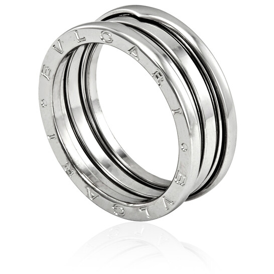 Bvlgari B.Zero1 18K White Gold 3-Band Ring, Brand Size 56 (US Size