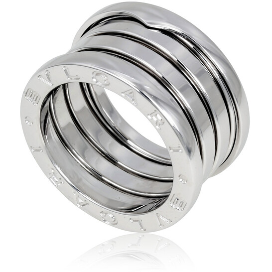 Bvlgari B.Zero1 18K White Gold 4-Band Ring, Brand Size 54 (US Size