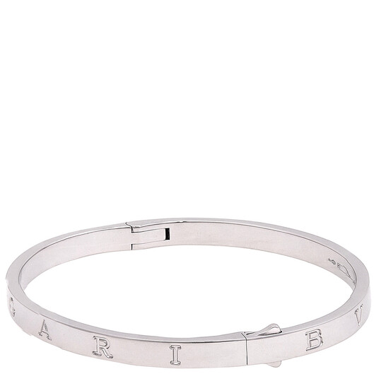 Bvlgari Essential 18 Kt White Gold Bangle Bracelet, Size S