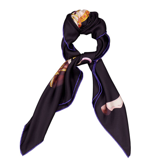 Bvlgari Heritage Peacock Printed Silk Scarf 244952 - Jomashop