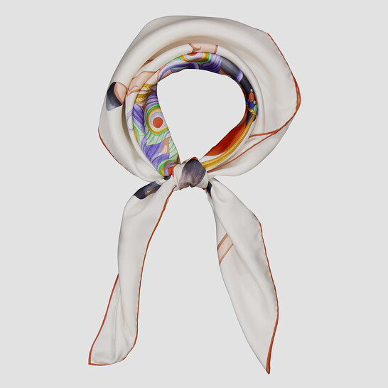 Bvlgari Heritage Peacock Printed Silk Scarf - 546x546 Image #6