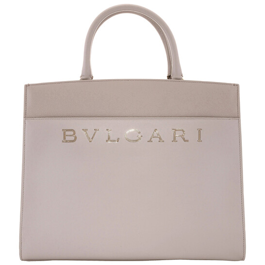 Bvlgari Leather Logo Embossed Tote Bag 291956 8052749241543