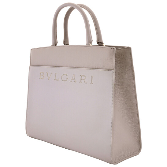Bvlgari Leather Logo Embossed Tote Bag 291956 8052749241543