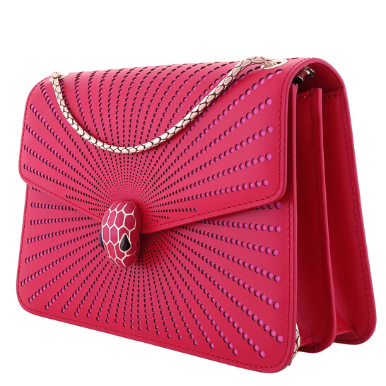 Red Bvlgari Bag Charm Bvlgari Serpenti Forever Leather Shoulder