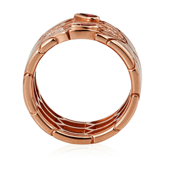 Bvlgari Serpenti Seduttori Rose Gold Diamond And Rubellite Ring