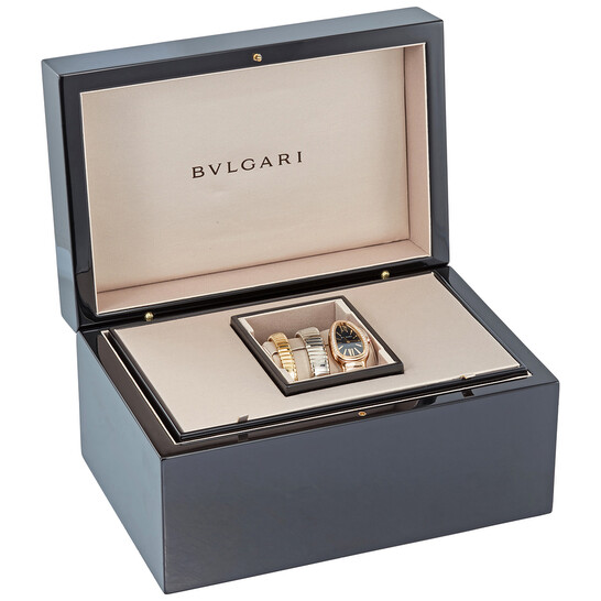 Bvlgari Serpenti Tubogas Quartz Diamond Black Dial Ladies Watch
