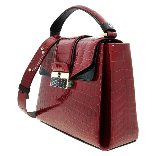 Bvlgari Serpenti Viper Top Handle Handbag In Alligator