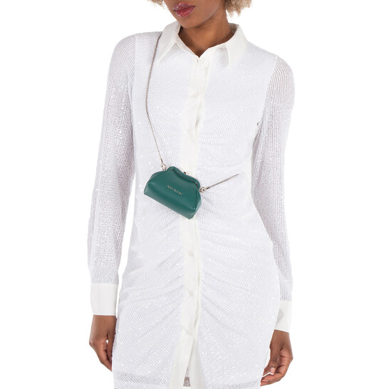 Bvlgari Serpentine Calf Leather Micro Pouch - Green 292594