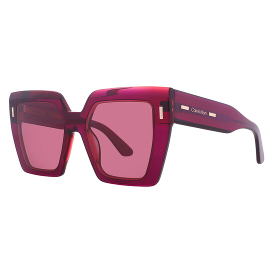 Calvin Klein Burgundy Red Sunglasses Calvin Klein Burgundy Square Ladies Sunglasses CK23502S 616  main image 4