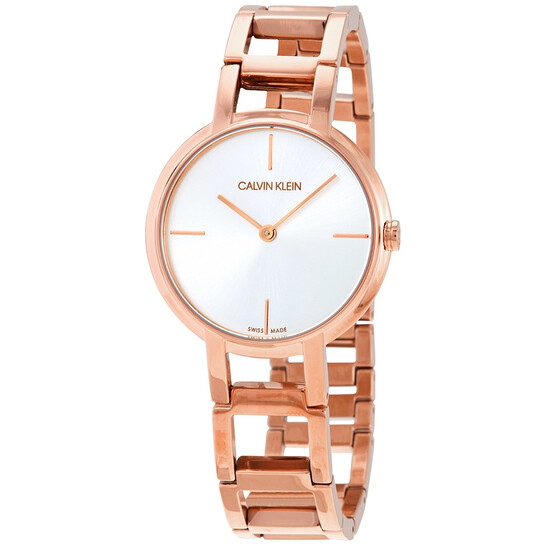 カルバンクライン 腕時計  ピンクゴールド×シルバー K8N23646 Calvin Klein Cheers Silver Dial Rose Gold PVD Ladies Watch