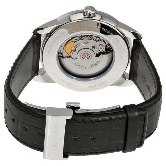 Calvin Klein infinity Black Dial Automatic Men's Leather Watch