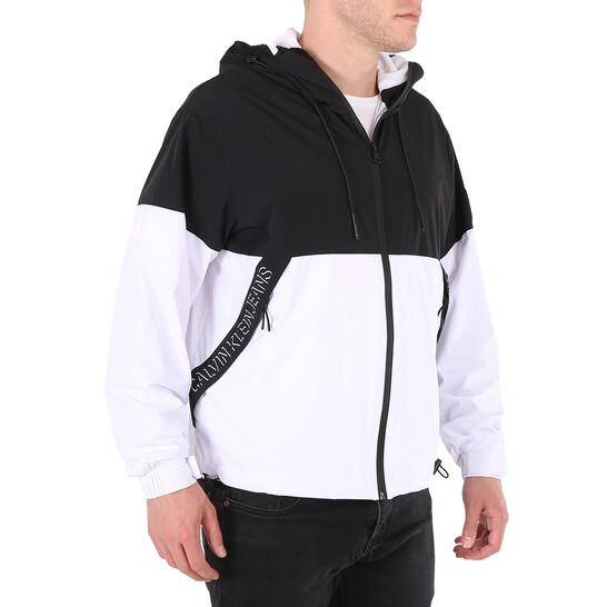 Calvin Klein Men's Black Color Block Windbreaker With Shadow