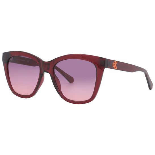 Calvin Klein Red Gradient Square Ladies Sunglasses CKJ22608S  display picture 1