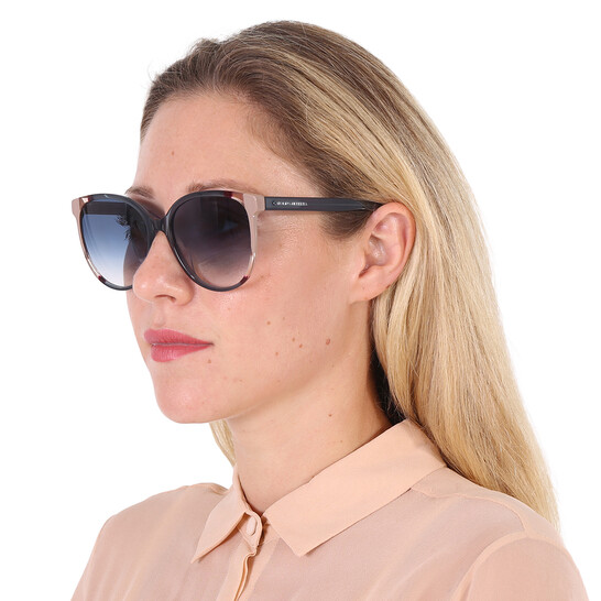 CAROLINA HERRERA CH-0063-S-0HBJ-08 Sunglasses Sun Glasses 0HBJ TEAL Authentic Ne Carolina Herrera Blue Shaded Cat Eye Ladies Sunglasses CH  main image 2