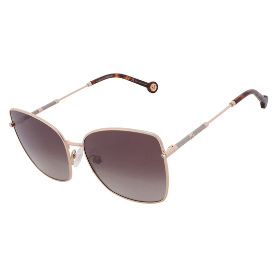 Carolina Herrera Brown Gradient Butterfly Ladies Sunglasses 