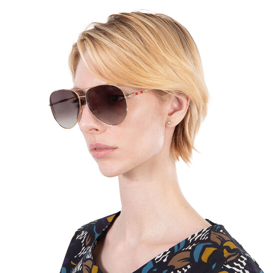 Carolina Herrera Brown Gradient Pilot Ladies Sunglasses CH  display picture 1