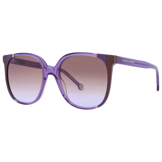 Gorgeous NWT Carolina Herrera Blue Violet Round Sunglasses ???? Crystal-Embellished Oversized Round Metal Sunglasses  main image 3