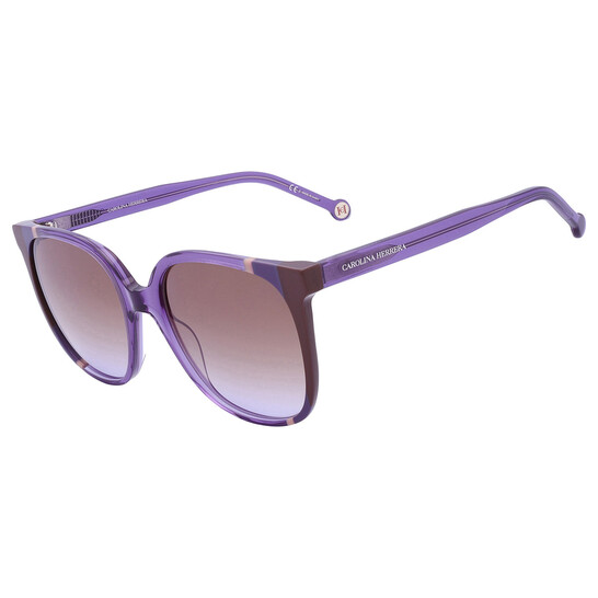 Carolina Herrera Brown Shaded Violet Square Ladies 