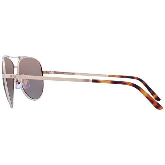 Cartier Santos de Cartier Brown Polarized Pilot Unisex Sunglasses
