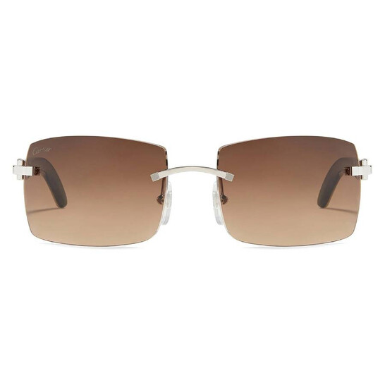 Authentic Cartier Rimless Shield Sunglasses Brown Gradient Lens luxury-women-cartier-used-  main image 3