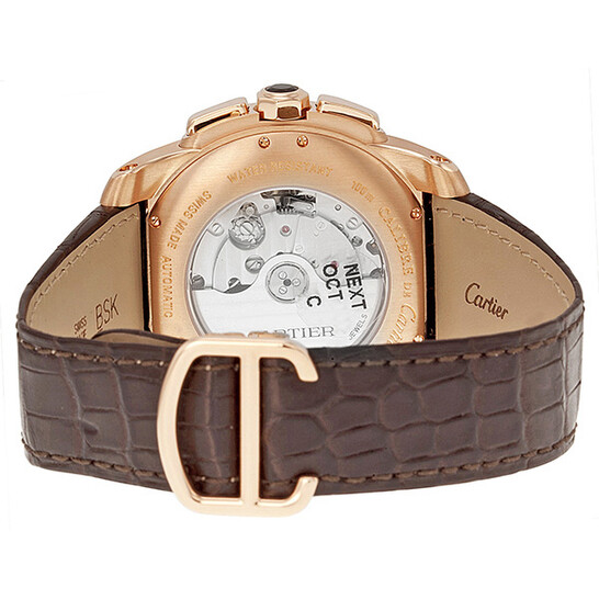 Cartier Calibre de Cartier 18kt Rose Gold Chronograph Automatic Silver Dial Men's Watch W7100044 - 546x546 Image #3