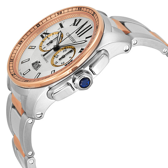 Cartier Calibre de Cartier Chronograph Automatic Silver Dial Men's