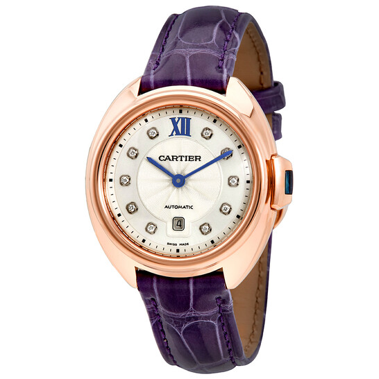 Cartier Cle 18kt Rose Gold Automatic Flinque Sunray Dial Ladies Watch WJCL0031 - 546x546