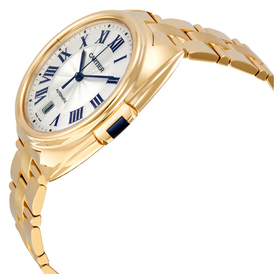Cartier Cle Silvered Flinque Dial 18kt Yellow Gold Men's Watch WGCL0003 - 546x546 Image #2