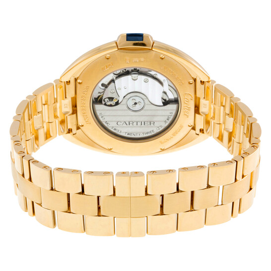 Cartier Cle Silvered Flinque Dial 18kt Yellow Gold Men's Watch WGCL0003 - 546x546 Image #3