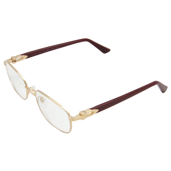 Cartier C Decor Demo Rectangular Ladies Eyeglasses CT0368O 006 56