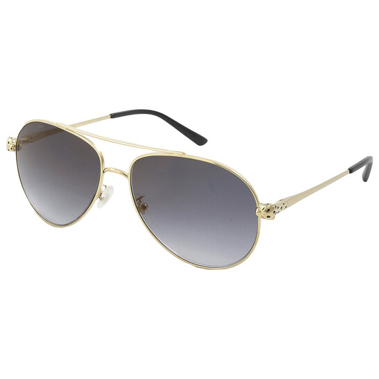 Cartier Grey Pilot Ladies Sunglasses CT0233S 001 61
