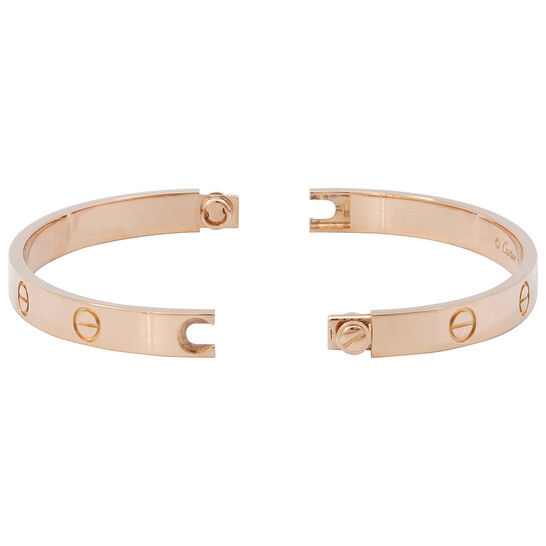 Cartier Love Bracelet 18k Rose Gold Size 17 inch) Ladies  CRB6067417