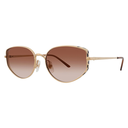 Cartier Panthere de Cartier Brown Cat Eye Ladies Sunglasses 
