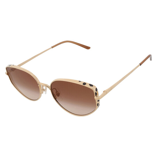 Cartier Panthere de Cartier Brown Cat Eye Ladies Sunglasses