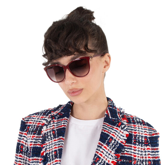Cartier C Decor Red Gradient Cat Eye Ladies Sunglasses