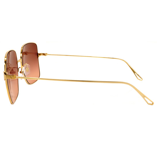 CARTIER スクエアフレムサンクラス CT0321SA 002 Cartier Santos de Cartier Red Rectangular Ladies Sunglasses