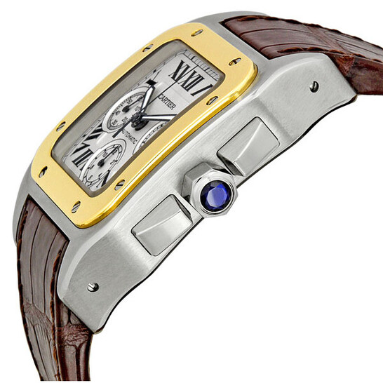 Cartier Santos 100 18kt Yellow Gold and Steel Chronograph XL Men's Watch W20091X7 Cartier Santos 100 18kt Yellow Gold and Steel Chronograph XL Men's Watch W20091X7 - 546x546 Image #2