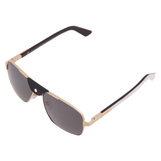 Cartier Santos de Cartier Polarized Grey Gold Mirror Flash
