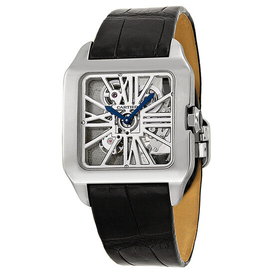 Cartier Santos-Dumont Skeleton Dial 18 kt White Gold Men's Watch W2020033 - 546x546