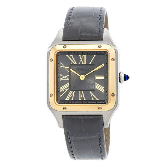 Cartierクォーツ 腕時計 ゴールド/ブラック Cartier Santos-Dumont Quartz Gray Dial Unisex Watch W2SA0028