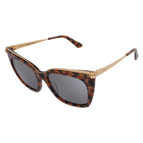 Cartier Silver Cat Eye Ladies Sunglasses CT0030S 004 53  display picture 1
