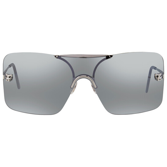 Cartier Silver Shield Ladies Sunglasses CT0023S 001 99  display picture 2