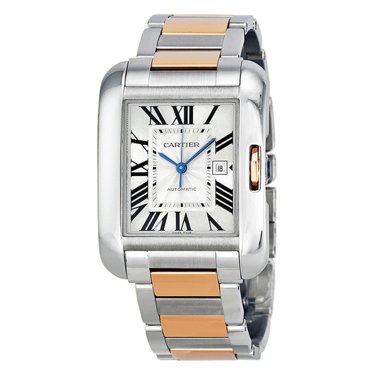 Cartier Tank Anglaise Large Automatic Rose Gold and Steel Ladies Watch W5310037 - 546x546