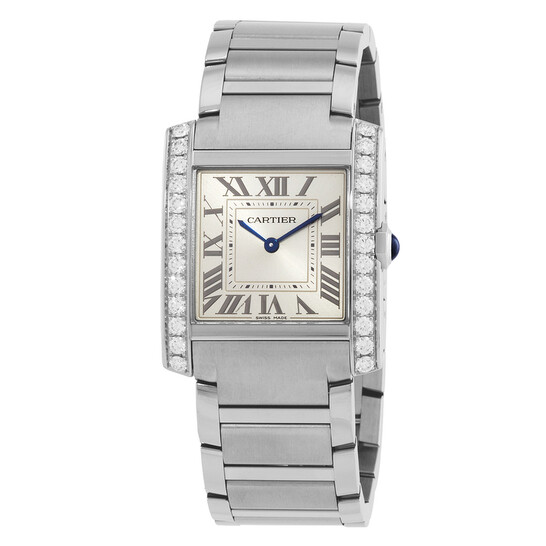 Cartier Tank Francaise Medium Model Diamond Silver Dial Ladies