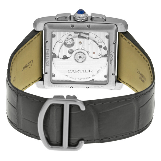 Cartier Tank MC Chronograph Grey Dial Grey Leather Men's Watch W5330008 - 546x546 Image #3