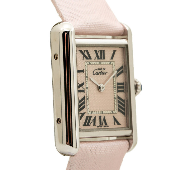 Cartier Tank Quartz 腕時計レディース Cartier Tank Quartz Pink Dial Ladies Watch 2416 - Watches, Tank