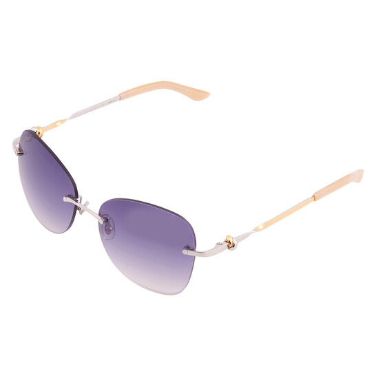 Cartier Trinity Grey Butterfly Ladies Sunglasses CT0091S 002 56