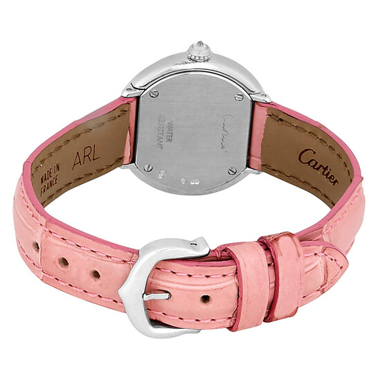 Cartier Trinity Pink Mother of Pearl Diamond Dial 18Kt White Gold Patent Leather Ladies Watch WG200846 - 546x546 Image #3