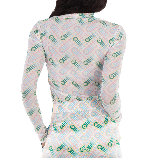 Casablanca Ladies Multicolor Ping Pong Monogram Print Top